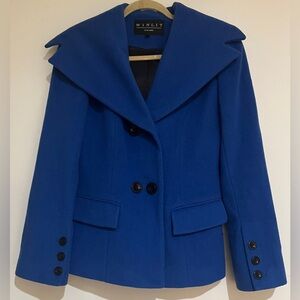 Women's Wool Blue Double-Breasted Coat
